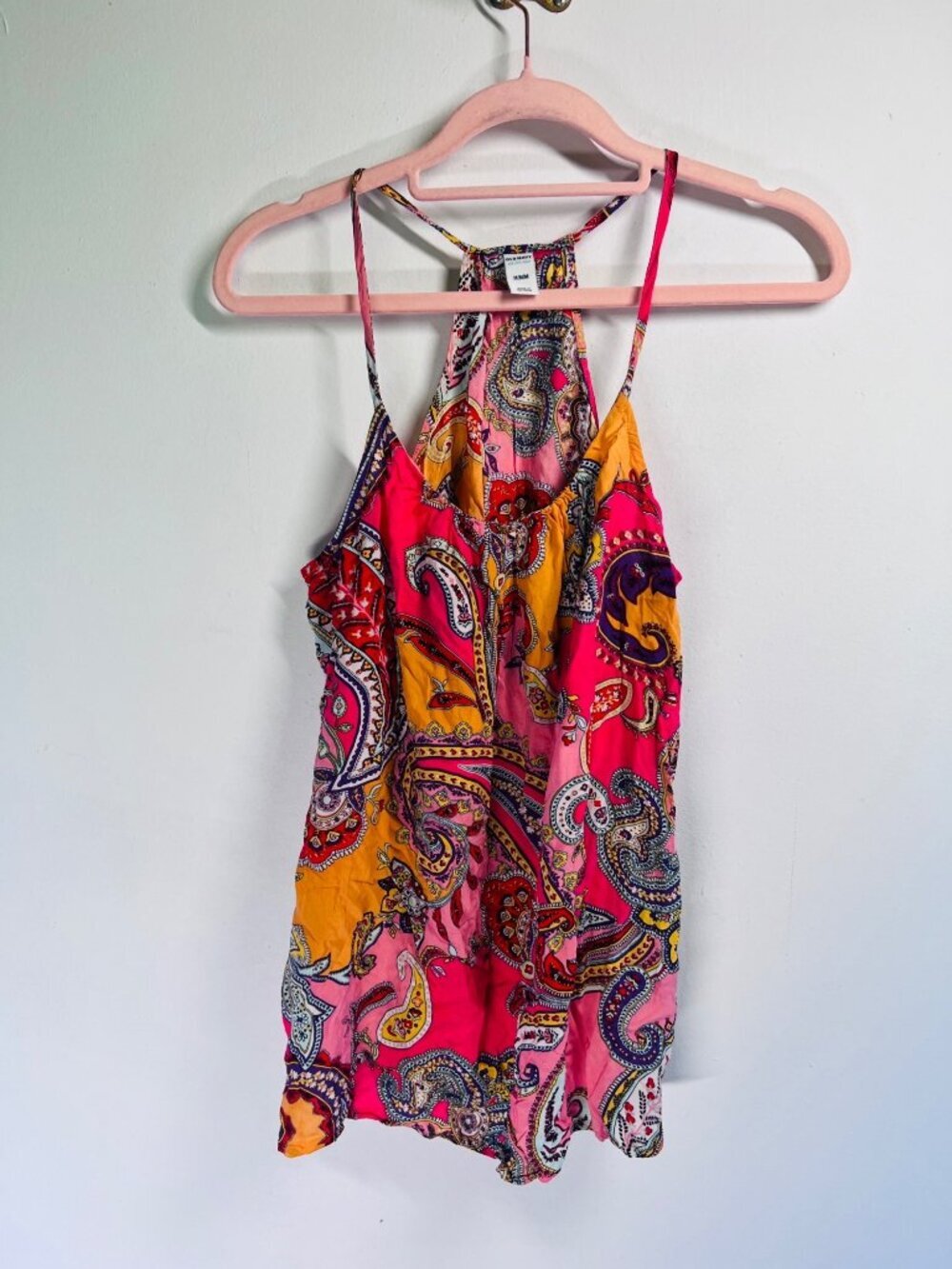 Old Navy Womens Paisley Print Halter Top M Rayon Multicolor